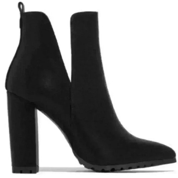 Black Lug Sole Booties - Picture 2 of 4